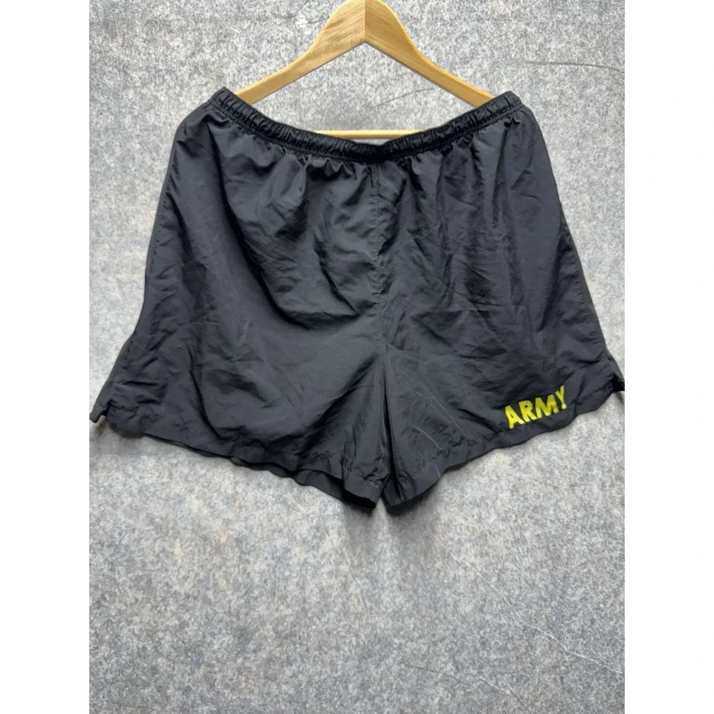US‎ Military Men's APFU Shorts Army Black and Gold PT Physical Fitness Trunks
